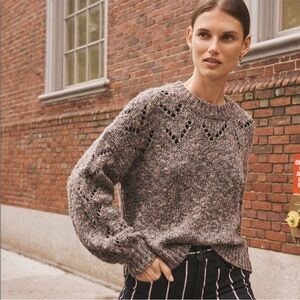 Madewell Pointelle bubble sleeve sweater